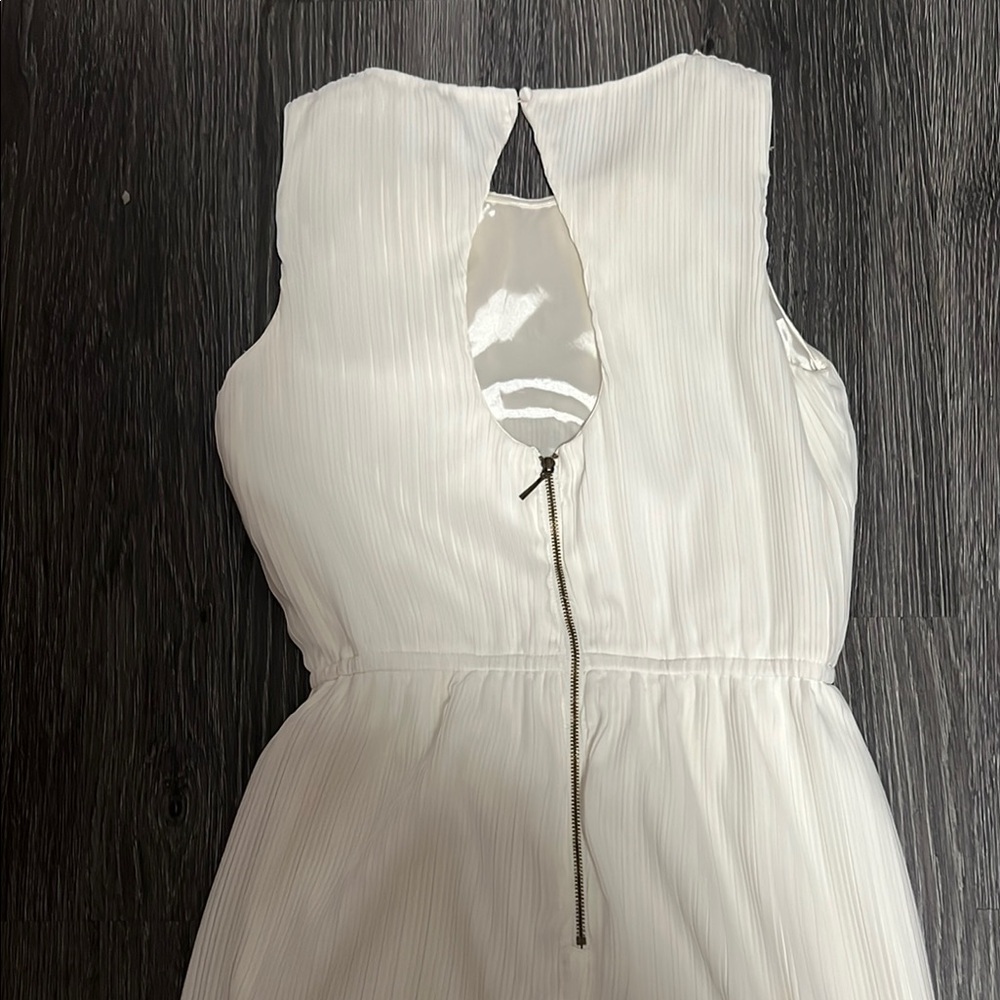 Badgley Mischka White Maxi Dress with Gold Accents - Picture 9 of 11